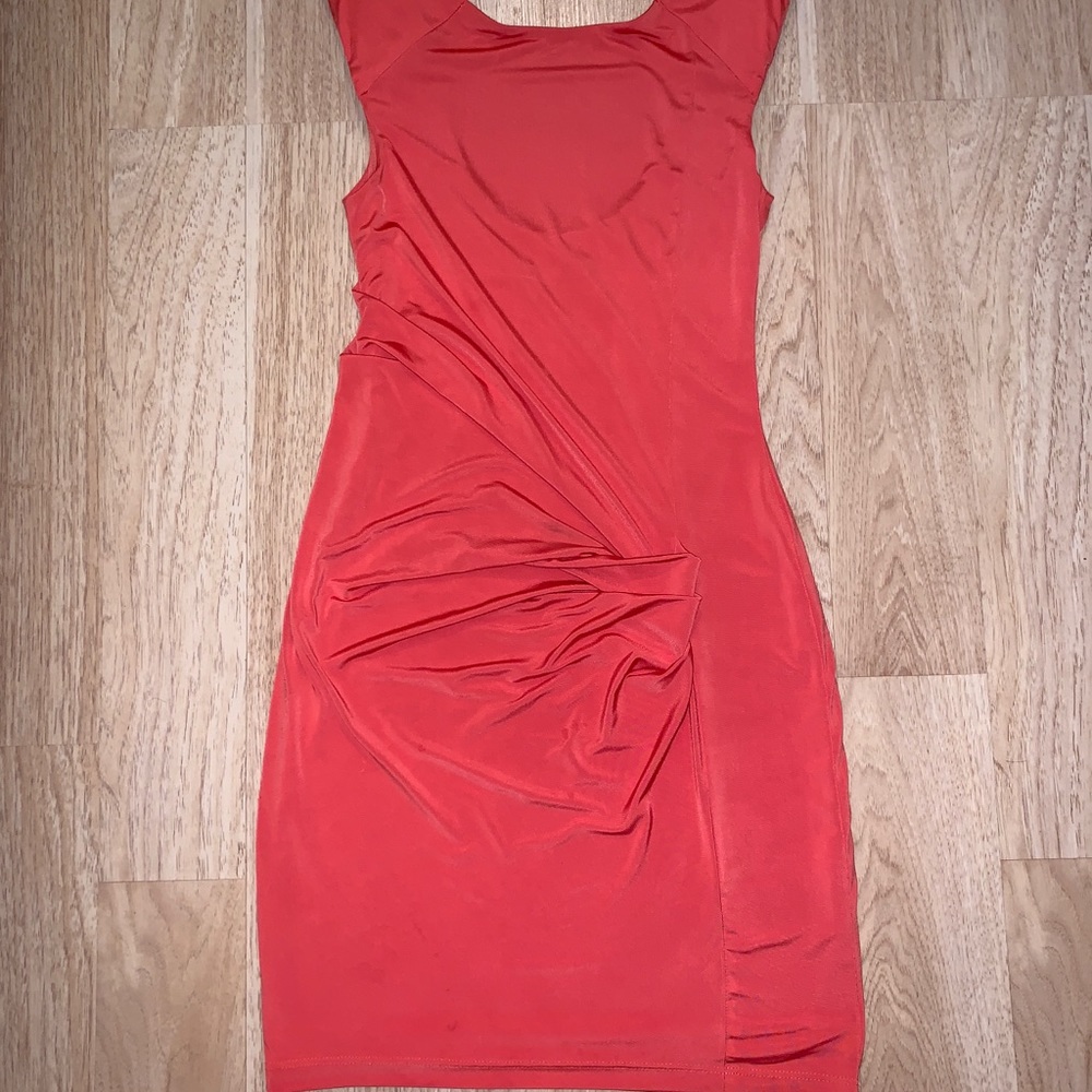 Guess by Marciano Drappy Open Back Coral Dress XS